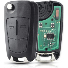 433MHz 2 Button Flip Car Remote Key Fob for Vauxhall Astra H Zafira B Valeo System Car Key with PCF7941 (ID46) Chip HU100 Blade
