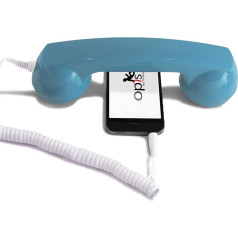 Opis 60s Micro: Retro Mobile Phone Handset for Apple iPhones with Lightning/Retro Phone Handset for iPhone/Retro Handset for iPhone/for iPhone Telephone Handset/Earphones for iPhone Azure