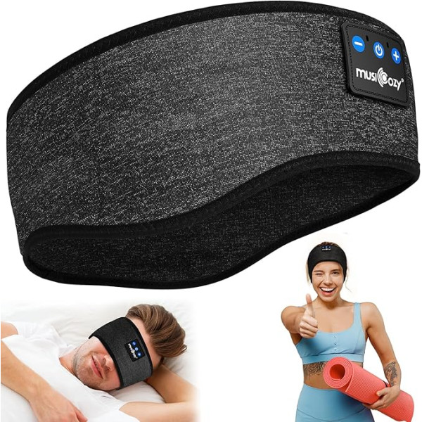 MUSICOZY Sleep Headphones Bluetooth, Sleep Headphones Headband Sleep Earphones Headband Wireless Sports Headphones 16+STD Comfortable Music Headband for Sleeping for Sports Training Jogging Yoga