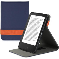 kwmobile Protective Case Compatible with Tolino Shine 2 HD - Case e-Reader with Loop Stand - Dark Blue