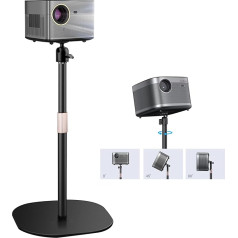 Projector Stand, Desktop Projector Stand, Projector Mount, Height Adjustable from 30-47 cm with 360° Angle Rotation, Universal Electronics & Camera Stand with 1/4 Inch Screw Interface