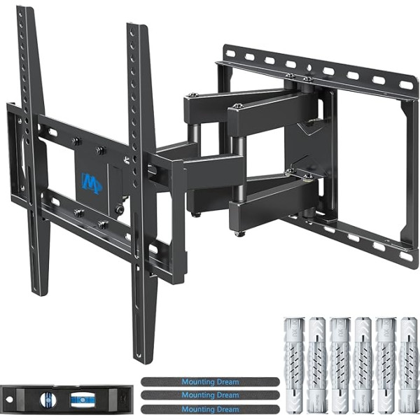 Mounting Dream TV Wall Mount Swivelling/Tilting/Extendible, TV Mount For Most 66-140 cm (26-55 Inch) LED, LCD and OLED TVs up to VESA 400 x 400 mm and 27 kg