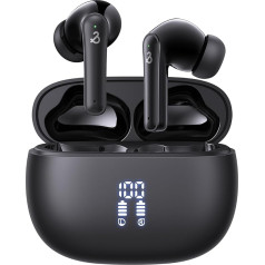 Bluetooth Headphones, Wireless Bluetooth 5.3 Headphones with 6 ENC Microphones, In-Ear Headphones Bluetooth with HiFi Stereo Deep Bass, Noise Reduction, 50 Hours Playtime, IPX8 Waterproof Earphones,