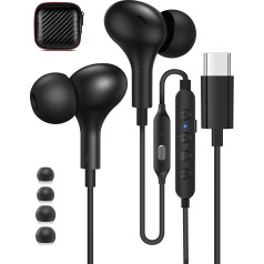 USB C Headphones Karaoke Earphones for iPhone 15 Samsung A55 A35 A54 A34 S24, In-Ear Headphones USB C Connection Magnetic USB C Headset Type C Headphones for Tiktok, Broadcasting, Recording, YouTube,