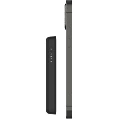 Powerbank boostcharge magnētiskā bezvadu barošanas banka 2,5k magsafe saderīga 2500 mAh melna