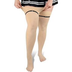 Littleforbig Plus Size Thigh High Above Knee Soft Silk Stockings