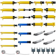 Seizefun 32 Pieces 10-Type MOC Pneumatic Parts, Stones with Air Pump, Push Rod Switch, Piston Air Pipe, DIY Construction Toy Set for Small Particle Handle Constructions, Random Colour of Air Pipe