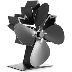 Crsure SF-624 Fireplace Fan, 4 Leaves Fireplace Fan, Powerless Fireplace, Heat-Powered Stove Fan, Large Rooms for Fireplace, Wood Stoves, Environmentally Friendly, No Electricity