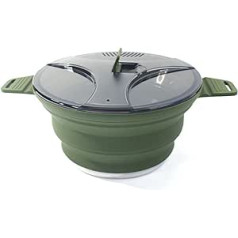 Baisha Faltbarer Outdoor-Topf aus Silikon zum Wandern, tragbarer Picknick-Topf aus Edelstahl, Grün