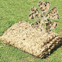 Glopo Camouflage net 1 m 2 m 3 m 4 m 5 m 6 m 8 m 10 m, shading camouflage net outdoor, 3D camouflage net for camping, tarpaulin net, car cover, sun protection net, beach, beige, 4 x 5 m / 13.1 x 16.4