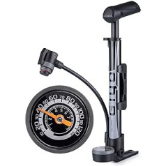 Mini-Fahrradpumpe mit Manometer – tragbare Fahrradreifenpumpe – 120 PSI Fahrrad-Luftpumpe für Presta- und Schrader- und Dunlop-Ventil – Rennradpumpe mit Halterung