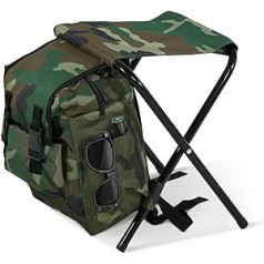 Seat Backpack Foldable Camping Chair Stool with Bag Camouflage Portable Camping Stool Portable Backpack Chair Ultralight Fishing Backpack Folding Chair Beach Chair Fishing Chair Folding Stool 34 x 29