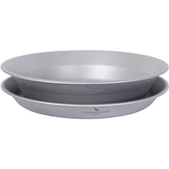 Boundless Voyage Titanium Plate Bowl Set with Carry Bag Outdoor Camping Pan Dinner Set Measuring Set for Food Fruit Sauce