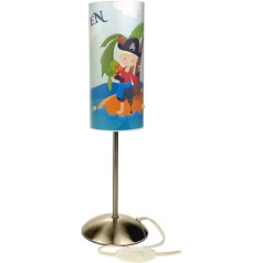 CreaDesign TI-1014 Pirate Bedside Lamp Children's Room with Name, Children's Table Lamp/Snooze Light with Switch for Socket, E14, 38 cm High