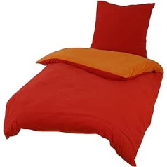 Kinzler B-10133/38 Microfibre Fleece Reversible Bed Linen Plain 80 x 80 cm + 135 x 200 cm Terracotta