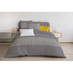 Home Linge Passion 3 Piece Duvet Cover 100% Cotton 57 Thread 2 Person 220 x 240 cm NAT Lemon