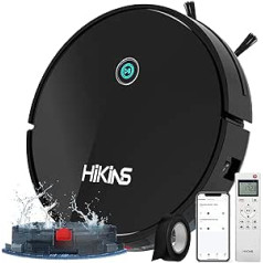 HiKiNS Robot Vacuum Cleaner with Mop Function, 2 in 1 Mop Robot Vacuum Cleaner with 400 ml Water Tank, Self-Charging Robot Vacuum Cleaner with Schedule, Ideal for Pet Hair on Hard Floors