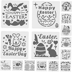 OATIPHO Cake Decoration 15 Pieces Easter Template Painting Template Drawing Planner DIY Templates Cake Mould Spring Planner Stencils Easter Stencils for Painting Graffiti Feather Signage Card