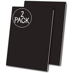 Essential Arts 2 x A3 Black Laminated Soft Cover Stapled Beginner Sketchbooks 140gsm White Cartridge Paper (420 x 297mm)