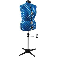 Sewing-Online Adjustable Dressmaker's Dummy Blue with Polka Dot Pattern 8 Pieces Large (L) Size EUR 48 to 50