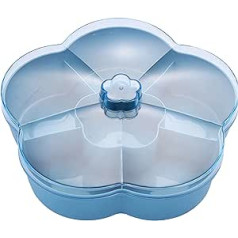 Nikou Serving Tray Snack Serving Tray Candy Pastry Storage Box Nut Plate Dry Fruit Plate with Lid for Party (Blue)