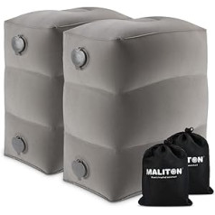 Maliton Airplane Footrest, Inflatable Footrest Cushion for Travel, Car & Home & Office, Height Adjustable Flyaway Kids Bed, for Sleeping on Long Flights for Children (Grey, Pack of 2)