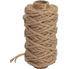 Tenn Well, Jute Twine, mit Jute-Schnur, Seil Gardening Bündelung, Geschenke, Dekoration und Basteln Handwerk (braun) 4MM, 66FT braun