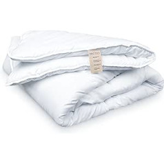 FH FAM' HOME HOME COSINESS Duvet 140 x 200 cm, White, Blanket 140 x 200 cm, Made in Green, Certified, Hypoallergenic, Soft, Durable, 350 g/m², One Person