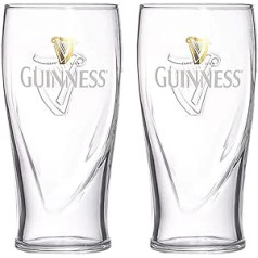 Guinness Official Merchandise Embossed Beer Glasses (Set of 2)