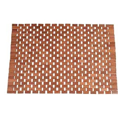 Organizedlife Teak Wood Bath Mat Shower Spa Sauna with Non-Slip Rubber Feet Bathroom Shower Mat (70 x 50 x 0.8 cm)