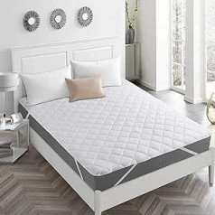 Double Mattress Protector Single Mattress Protector Soup Topper King Size Quilted Elastic Band Breathable Moisture Resistant
