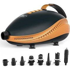 OutdoorMaster The Dolphin 20PSI Hochdruck SUP Pumpe Elektrische, 12V DC Auto-Anschluss Luftpumpe, Quick Air Inflator & Auto-Off für Aufblasbares Paddle Board Boote Wassersport