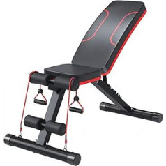 Folding Fitness Chair Household Seat Aid Multifunctional Fitness Device Weight Bench (Colour: Black, Size: 113 x 50 x 55 cm)