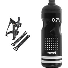 SKS GERMANY Anywhere Topcage Bottle Holder, Bicycle Accessories & Sigg - Soft Bicycle Water Bottle - Pulsar Black - Squeezable