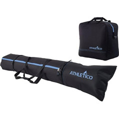 Athletico Padded Ski Bag Combo - Ski Bag & Separate Ski Boot Bag - Storage and Transport of Skis up to 200 cm and Boots up to Size 47 - Padded to Protect Your Entire