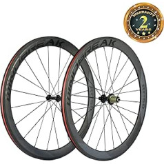 WINDBREAK BIKE Carbon Road Wheels 700C 50 mm Clincher Wheel Set 3k Matte Finish with Decal