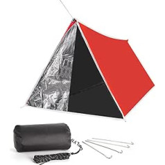 Life Saving Equipment:LYN Instant 2 Person Emergency Thermal Tent Reflective Waterproof Windproof Fireproof with Paracord Eyelets Whistle for Car Hiking First Aid and Mountaineering