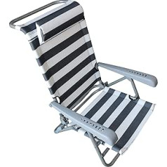 HOMECALL Folding Beach Chair with 7 Position Adjustment and Bottle Opener Polyester