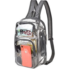 Clear Backpack Stadium Approved with Breathable Shoulder Straps, Clear Sling Bag for Stadium Work Concert Festival