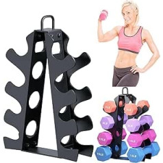 Bupans Dumbbell Rack, Dumbbell Rack for Dumbbells, 4 Tier A-Frame Dumbbell Stand with Handle, Alloy Steel Dumbbell Rack for Home Gyms and Offices (Weight Rack Only)