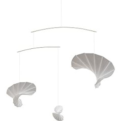 Flensted Mobiles Wave 3 Mobile, Steel, White, 60 x 60 cm