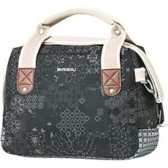 Basil Boheme City Handlebar Bag with Zip 8 Litres Charcoal + Patches