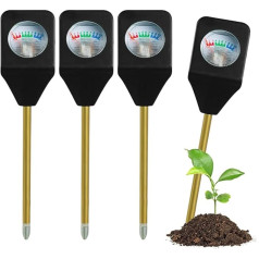 ERNZI 4 Pack Soil Tester Moisture Meter for Gardening, Farm, Lawn - Portable Digital Plant Probe Kit, Water Meter for Plant Care, No Battery Required