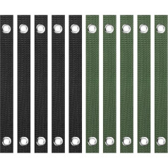 PATIKIL 16 Inch Tree Straps for Staking, 20 Pack Tree Support Stakes, Tree Straightening Ties with Eyelets for Straight Planted New Plantings, Black, Olive Green