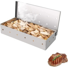 Smoker Box, Stainless Steel BBQ Grill Smoker Box for Smoker, Charcoal and Gas Grills