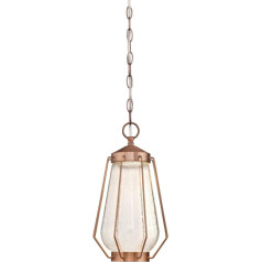 Westinghouse Lighting Corina 63737 Outdoor Single Light Dimmable LED Pendant Light in Washed Copper with Clear Antique Glass