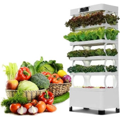 GBHERGXC Hydroponics Growing System Tower Hydroponics Growing Tower, 5 Ebenen, LED-Licht, 72 Pflanzplätze, 85 Saatstellen, mit Zubehör, für Kräuter, Obst, Gemüse 0828