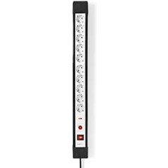 Power strip with surge protection - 10-way - earthing contact/type F (CEE 7/7) - 3.00 m - 3500 W - 16 A - type of grounding: side contacts - socket angle: 45 ° - H05VV-F 3G1.5mm²
