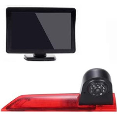 4.3 Inch LCD Monitor + Reversing Camera Integrated in 3rd Brake Light Third Brake Light Camera for Ford Transit Custom 2012-2016 Transporter Business MPV SUV Bus