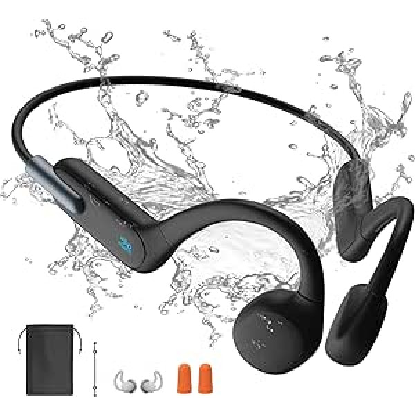 Bone Conduction Headphones Swimming, IPX8 Waterproof Headphones Swimming, Built-in 32G Memory, Wireless Bluetooth 5.3 Open Ear Headphones, Underwater Headphones with MP3 Player for Swimming